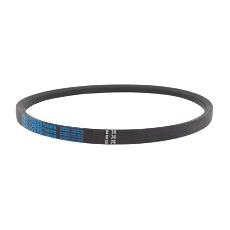 D&D C74 Classical V-Belt, 78 in Outside Length, 7/8 in Top Width, 17/32 in Thickness, 1 Ribs C74